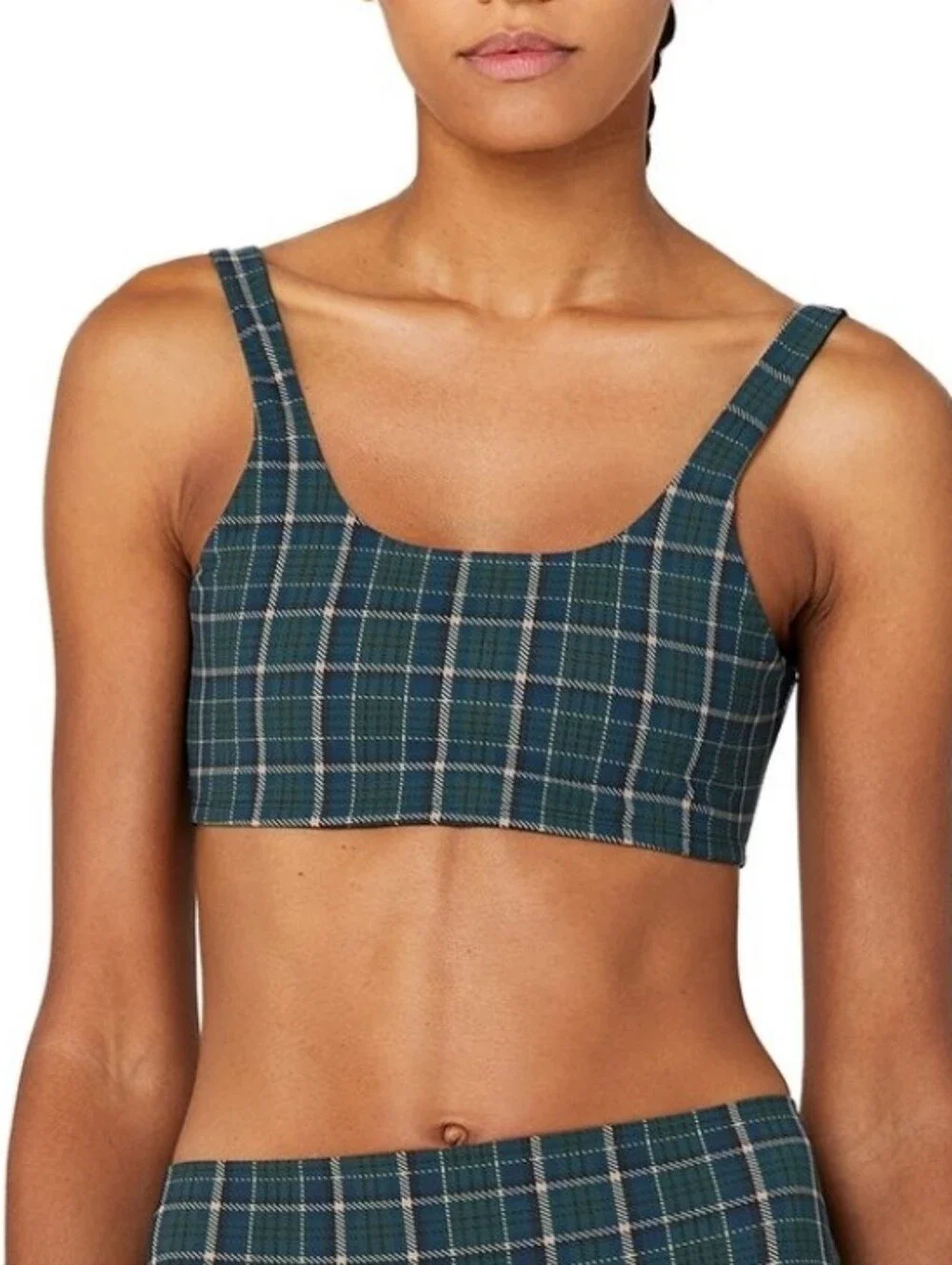 Alo Yoga Occasion Bra Forest Plaid Size Medium